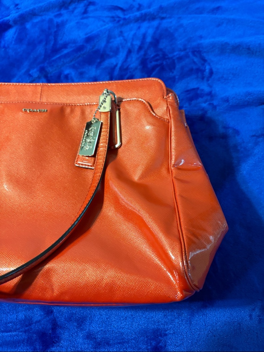 Coach Red Leather Shoulder Bag with Gold-Tone Hardware good condition - Picture 2 of 14